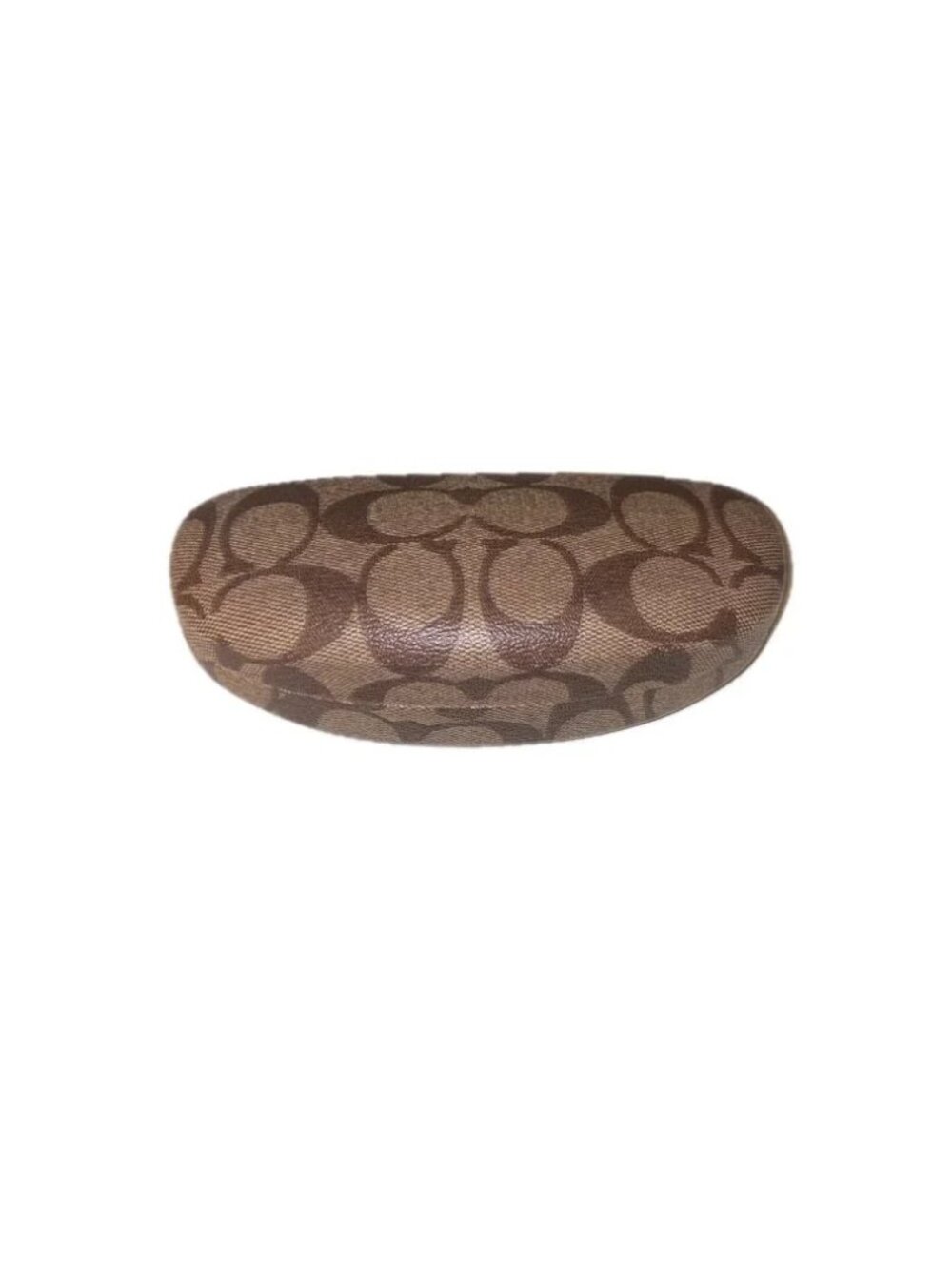 Coach Hinged Hardshell Sunglasses Eyeglasses Case Brown & Tan Logo